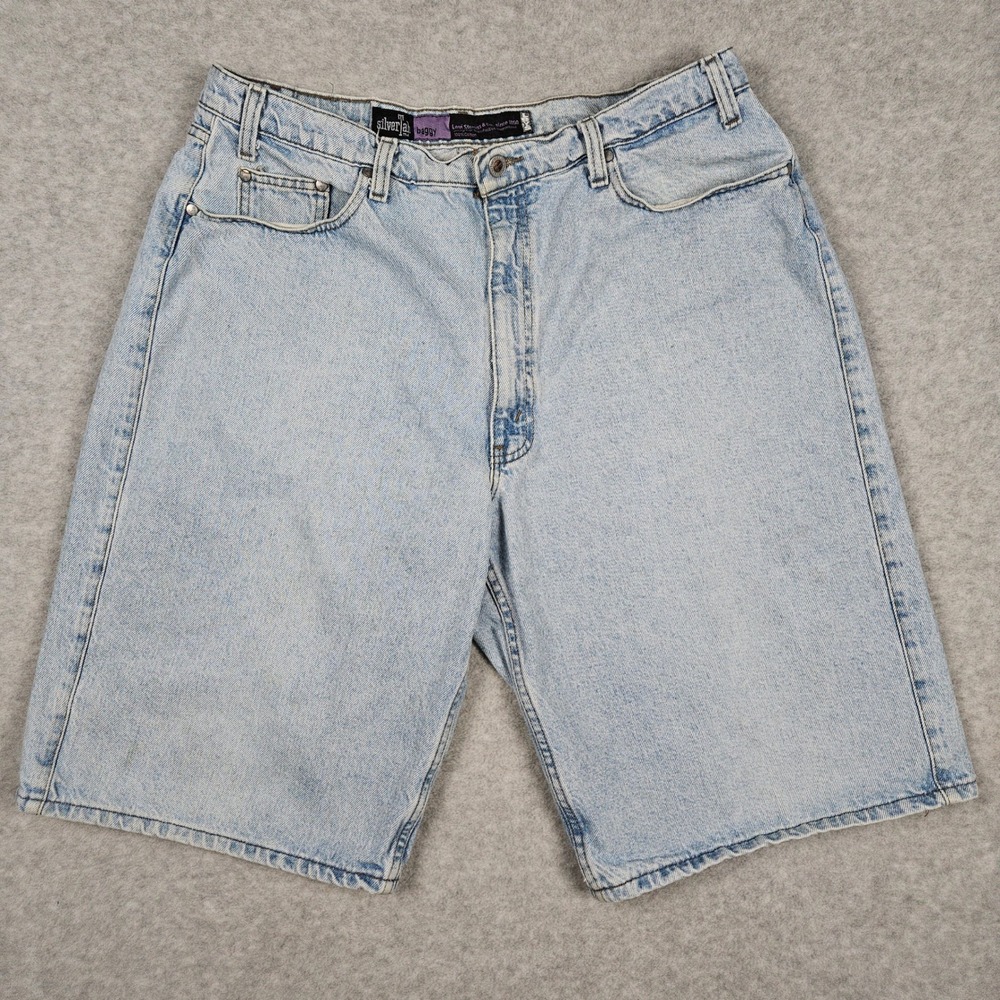 Vintage Levi's Men's 38 Blue Denim Jean Shorts SilverTab Baggy USA Made 11/1992